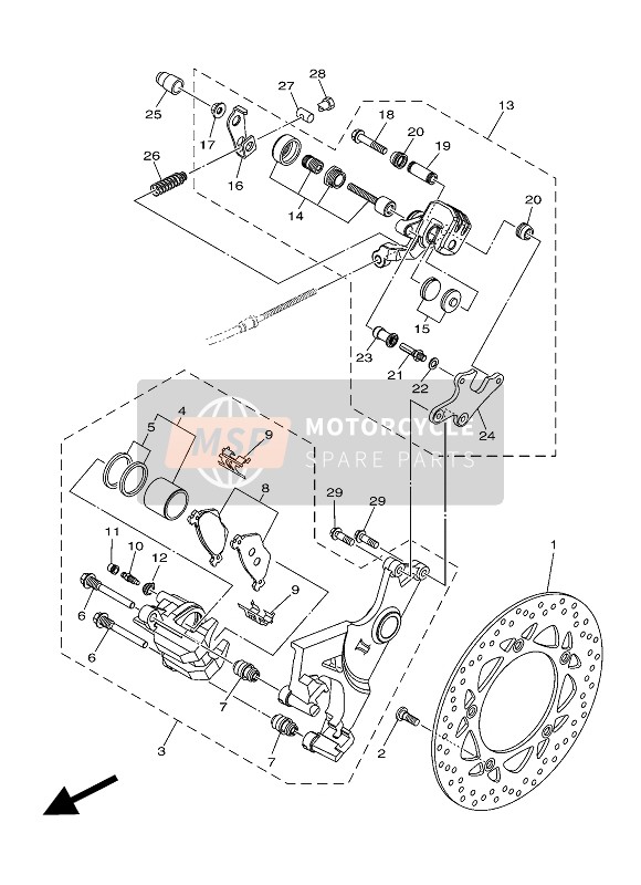 2PW259A00000, Remklauw Assy 2, Yamaha, 0